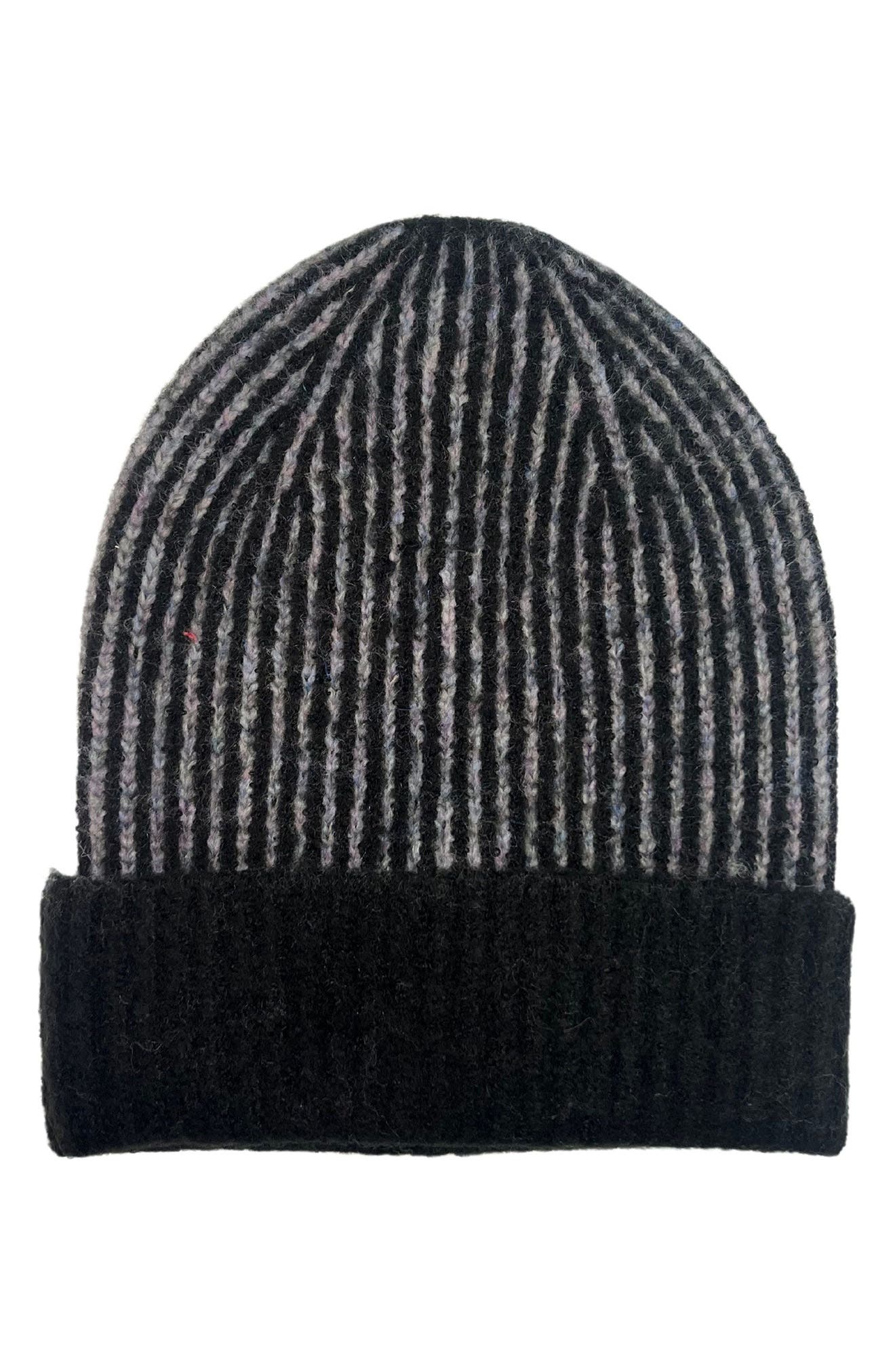MARCUS ADLER Rib Knit Contrast Cuff Beanie