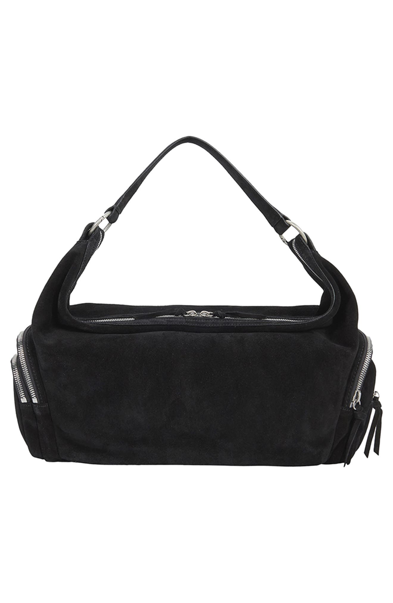 MARGESHERWOOD City Suede Hobo Bag, Alternate, color, Black Suede