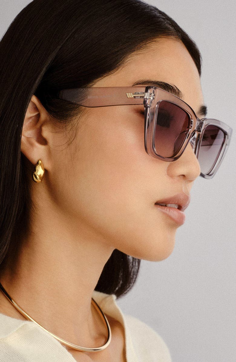 Le Specs Le Coeur 53mm Cat Eye Sunglasses, Alternate, color, Smoke / Khaki Grad