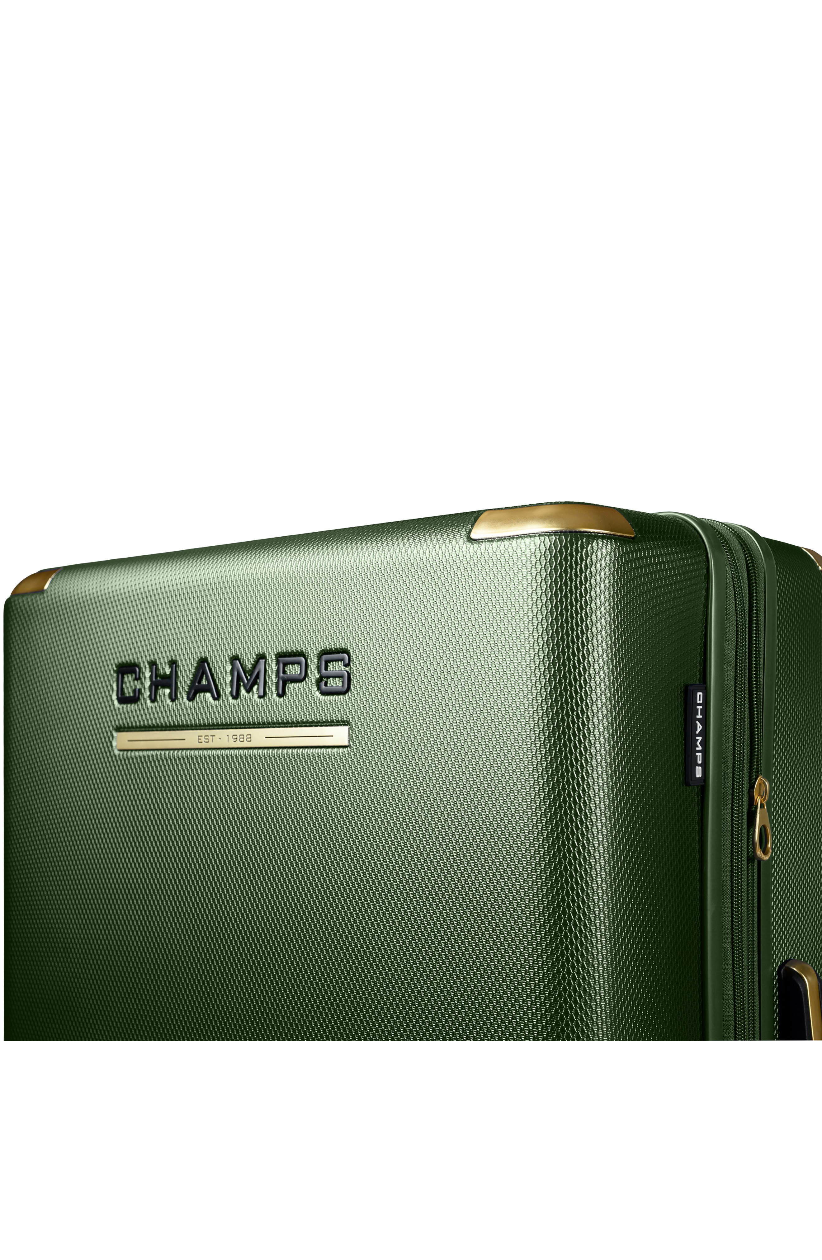 CHAMPS Luxe II 3-Piece Hardside Spinner Suitcases, Alternate, color, Green