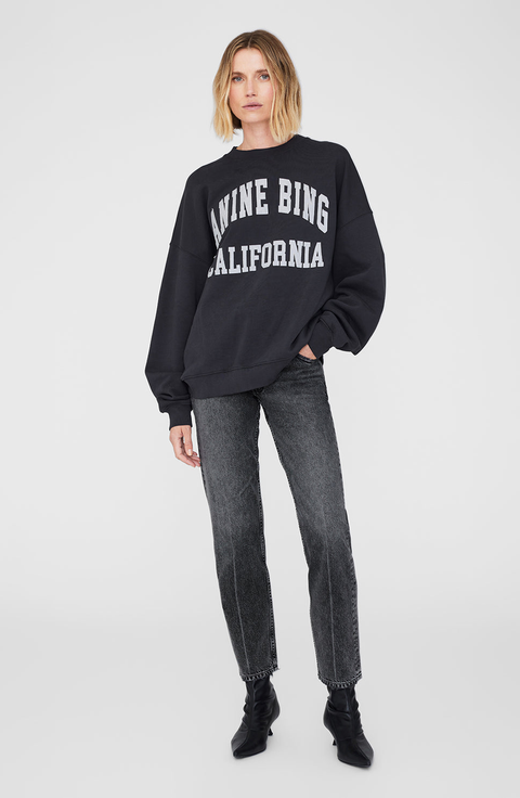 その他 ANINE BING FW25 MILES FLEECE (A0810025009 BLACK) Anine Bing - Miles Sweatshirt Letterman in Black – Blond Genius