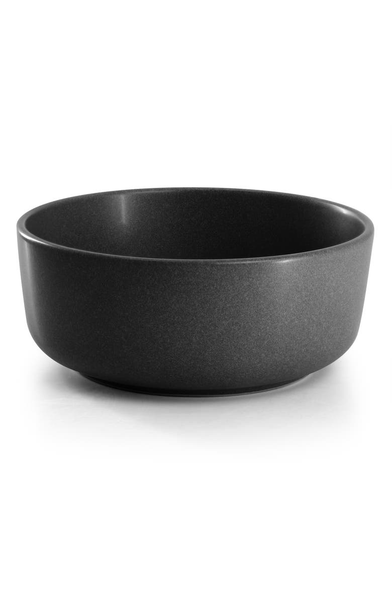 Bryant Park 12 Piece Reactive Stoneware Dinnerware Set, Alternate, color, Black