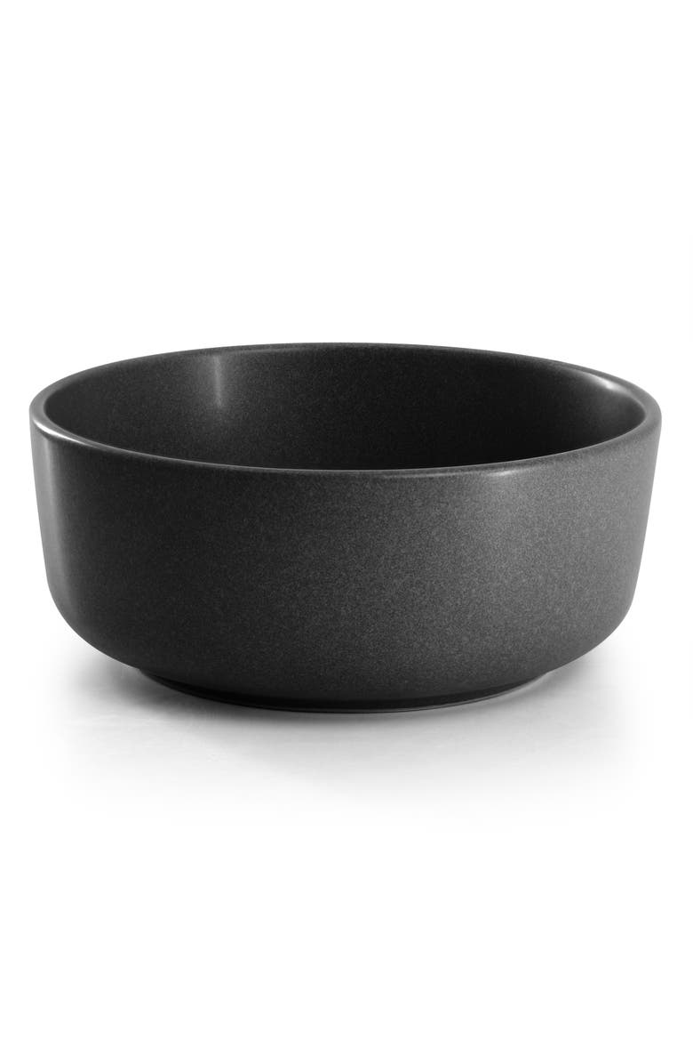 Soho Lounge Bryant Park 12 Piece Reactive Stoneware Dinnerware Set, Alternate, color, Black