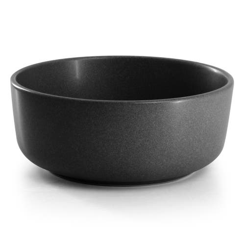 Soho Lounge Bryant Park 12 Piece Reactive Stoneware Dinnerware Set In Black