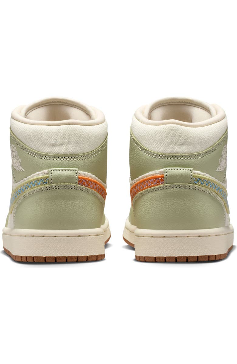 Jordan Air Jordan 1 Mid SE Basketball Sneaker, Alternate, color, Olive Aura/ Blue/ Pearl White