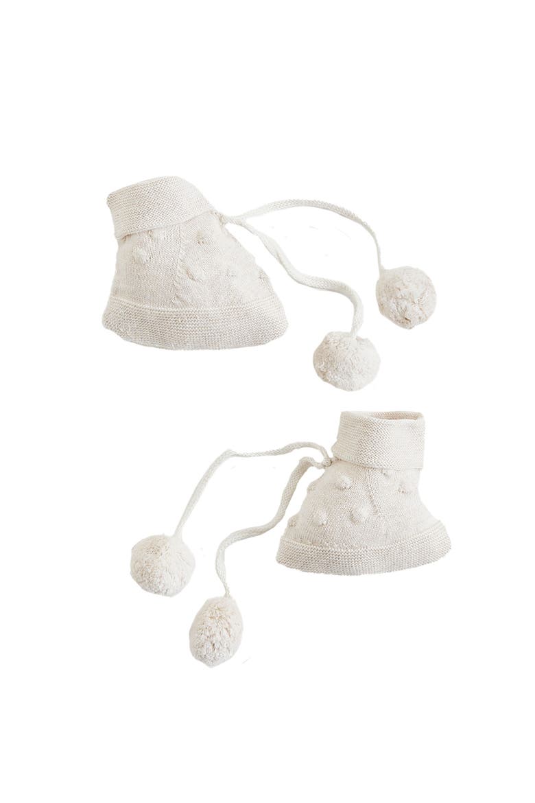 Premium Cotton My First Knit Booties Unisex for Infant, Main, color, Ivory