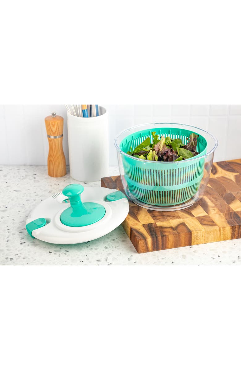 Core Home 5-Liter Salad Spinner, Alternate, color, Caribbean