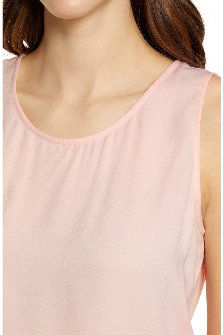 Scoop Neck Woven Shell, Alternate, color, PINK CHINTZ