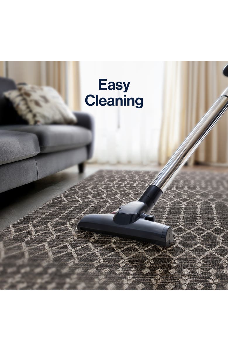 JONATHAN Y Ourika Moroccan Geometric Textured Weave Indoor/Outdoor Area Rug, Alternate, color, Black/Gray