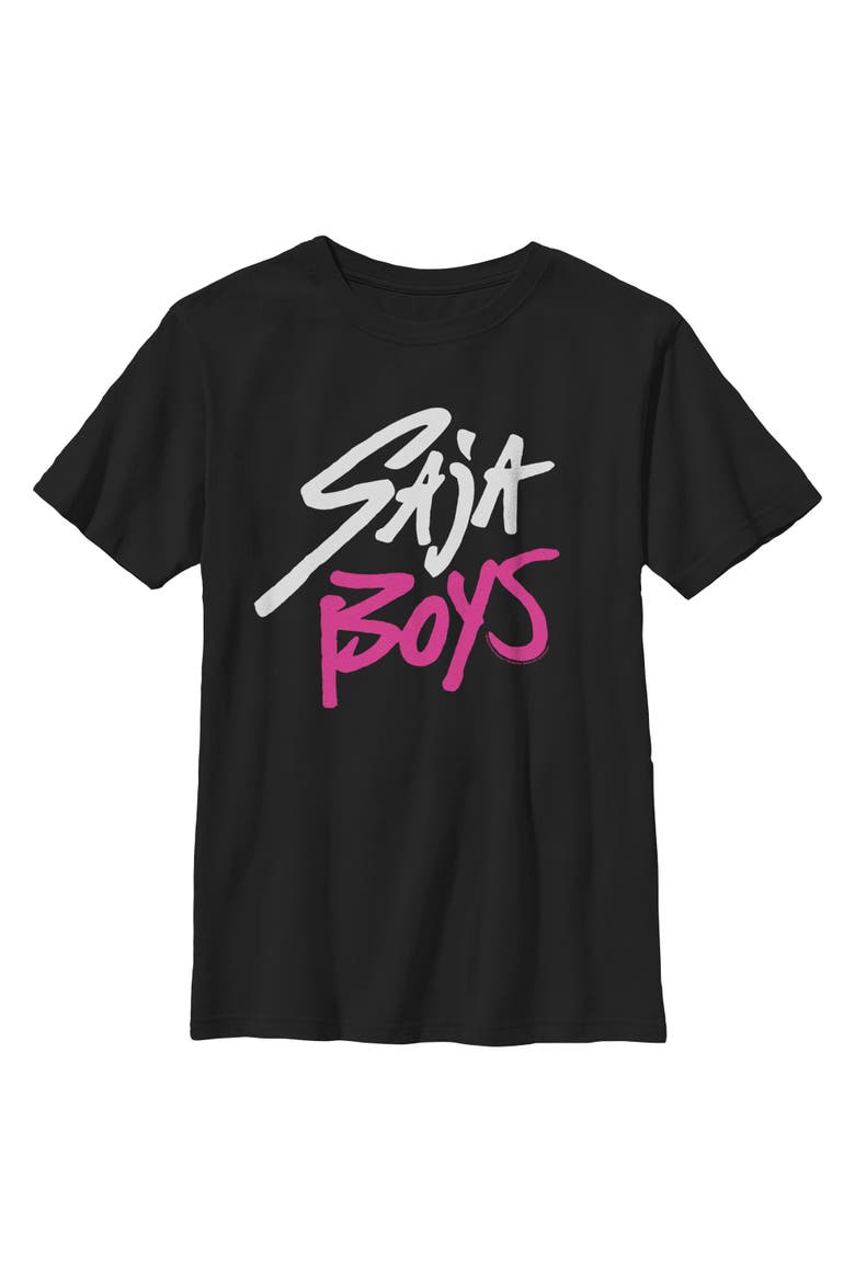Boy's KPop Demon Hunters Saja Boys Logo  Graphic T-Shirt, Main, color, Black