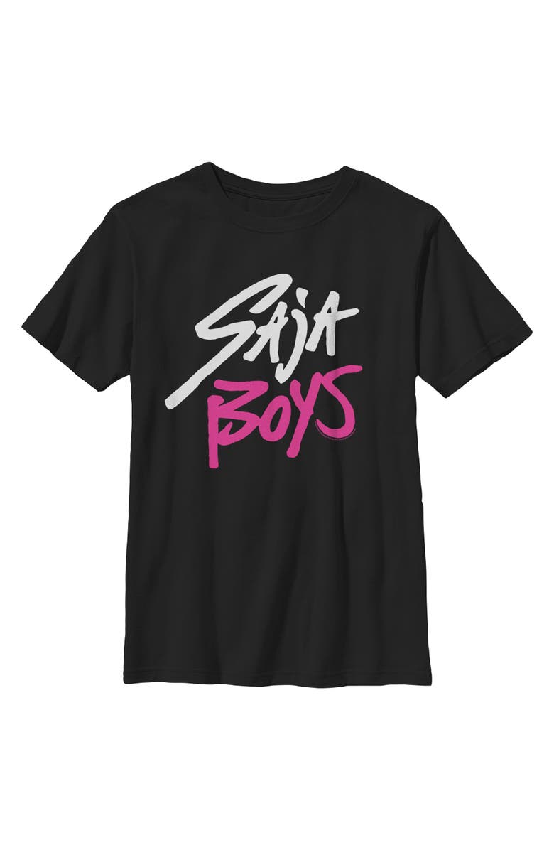 KPop Demon Hunters Boy's KPop Demon Hunters Saja Boys Logo  Graphic T-Shirt, Main, color, Black