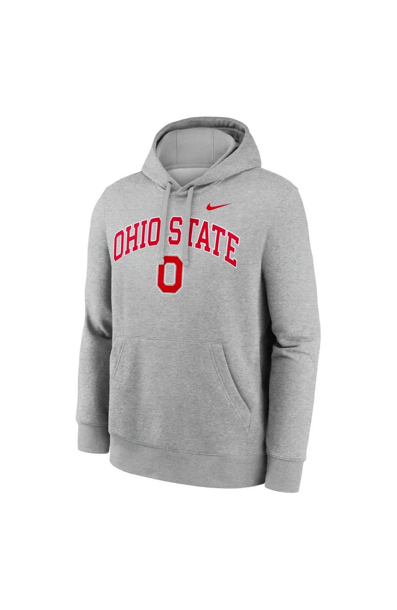 Nike Men's Nike Gray Ohio State Buckeyes Club Fleece Arch Pullover Hoodie, Alternate, color, Gray