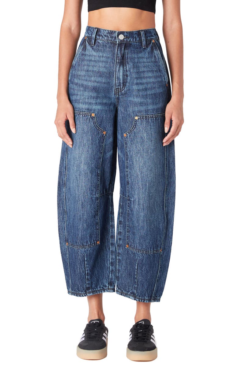 BLANKNYC High Waist Barrel Carpenter Jeans, Main, color, In Your Face