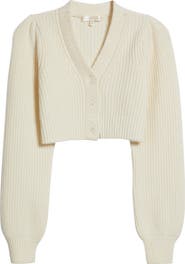 LoveShackFancy Avignon Wool & Cashmere Crop Cardigan