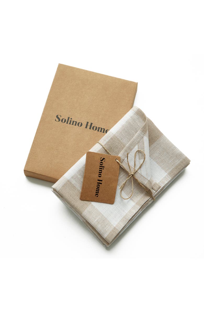 Solino Home Linen Kitchen Towels - Buffalo Check, Alternate, color, Natural And White