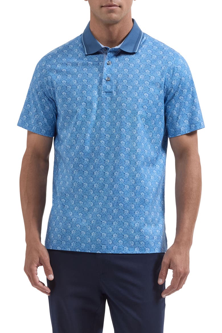 Vidal OoohCotton® Floral Polo, Main, color, CLASSIC BLUE