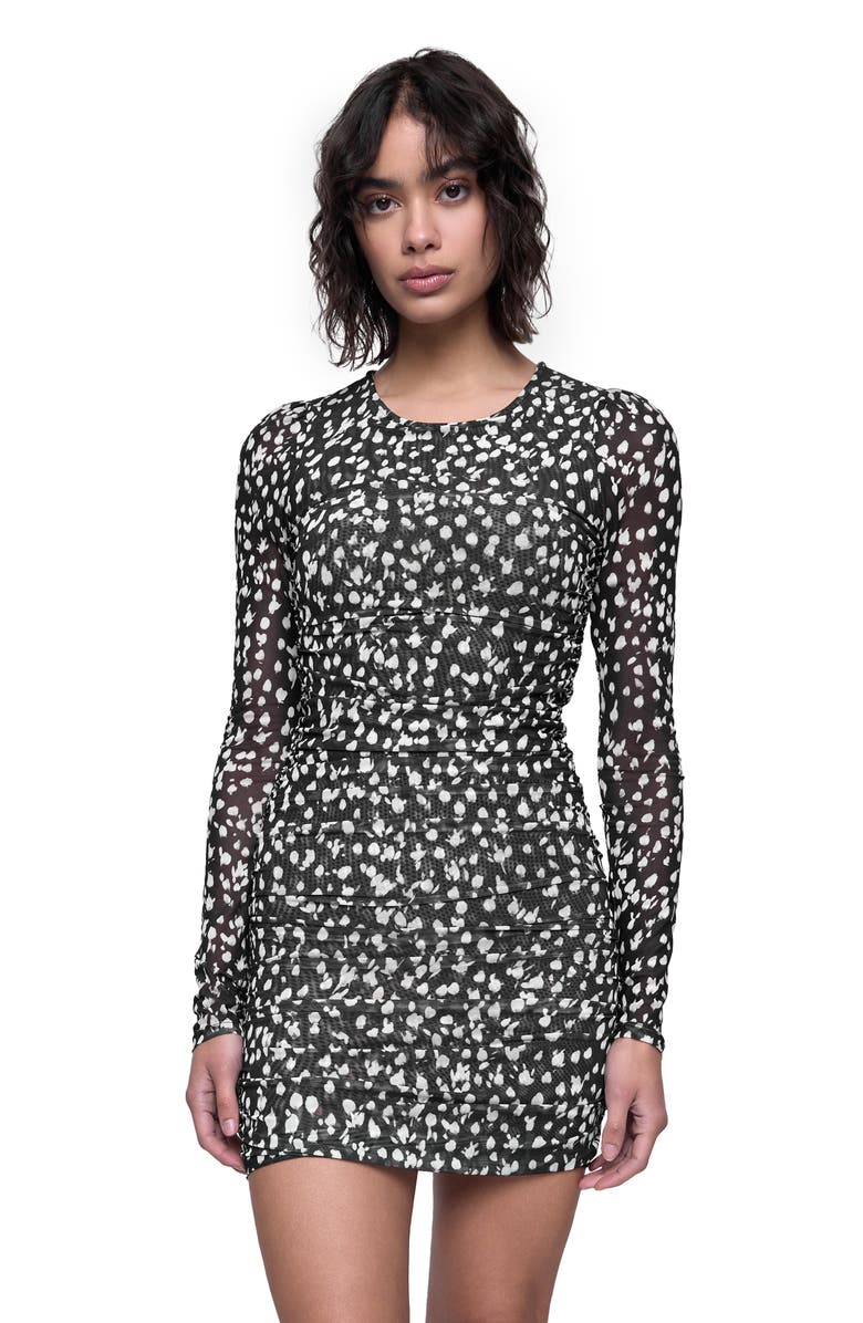 Rebecca Minkoff Reese Long Sleeve Mesh Minidress, Alternate, color, 