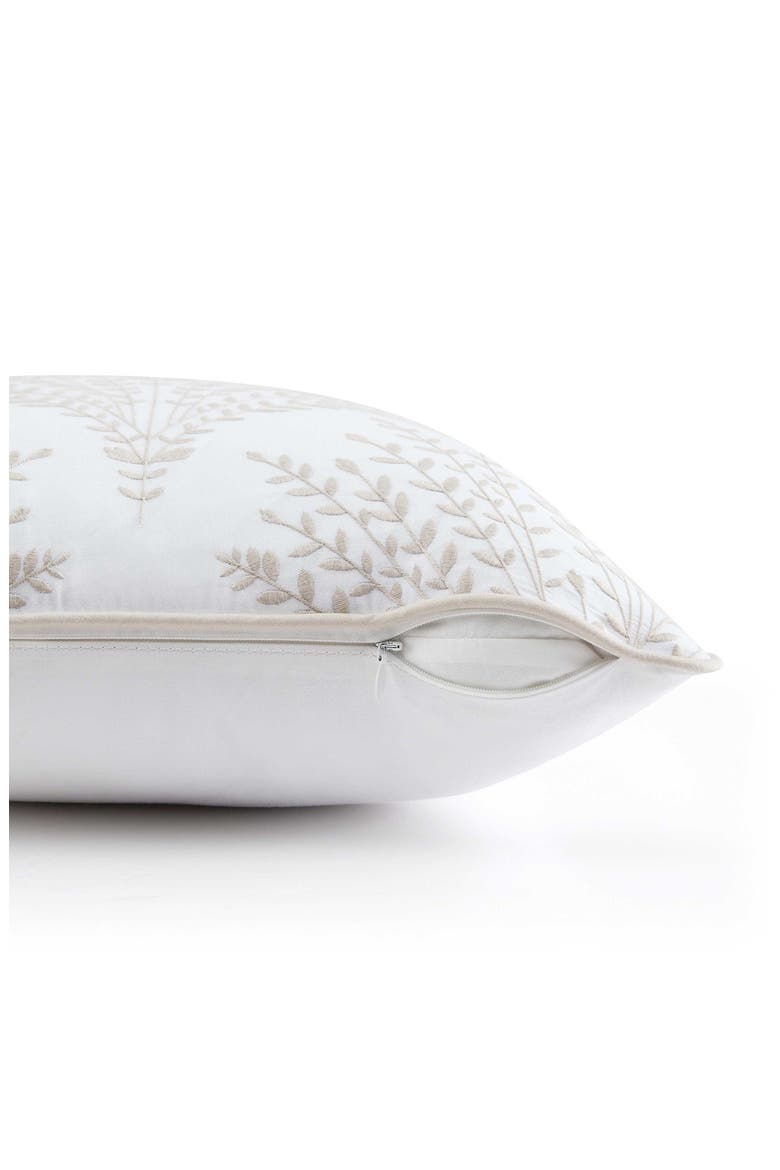 Cottage Leaf Cotton Decorative Pillow, Alternate, color, WHITE/ FEATHER