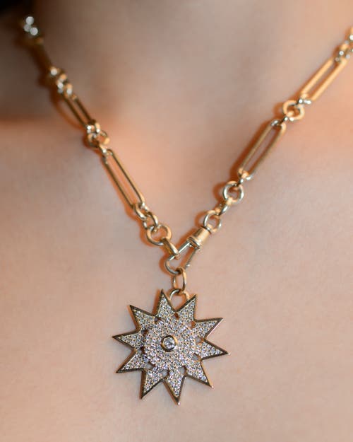 LIONHEART LIONHEART 14K GOLD LUMIÈRE STAR CHARM TROMBONE NECKLACE