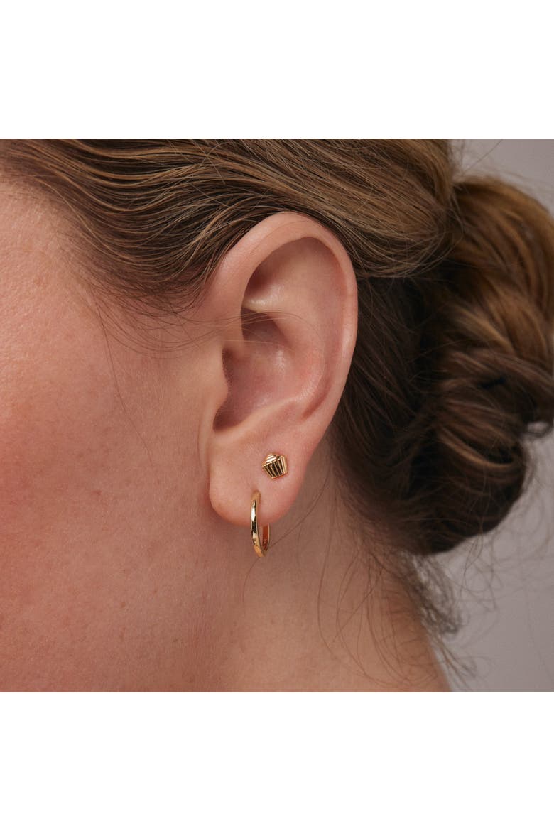 14K Yellow Gold Cupcake Stud, Alternate, color, Gold - Butterfly Back