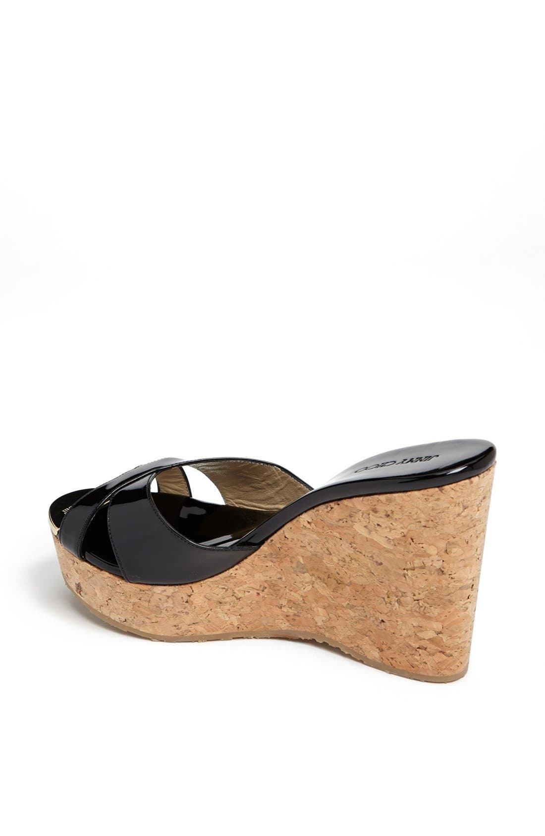 Jimmy Choo 'Pandora' Cork Wedge Sandal, Alternate, color, 
