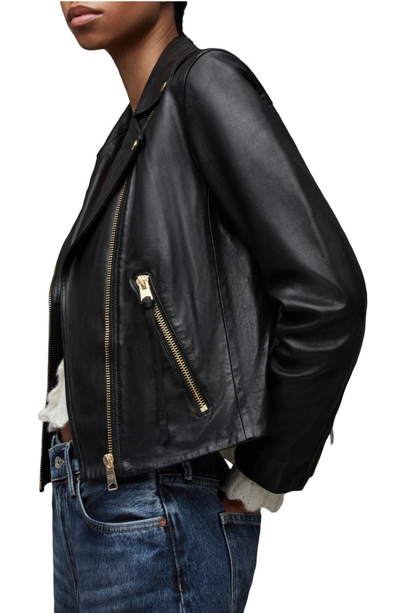 AllSaints Dalby Leather Biker Jacket, Alternate, color, 