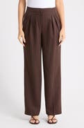 Kenneth Cole Pinstripe High Waist Pleated Wide Leg Pants