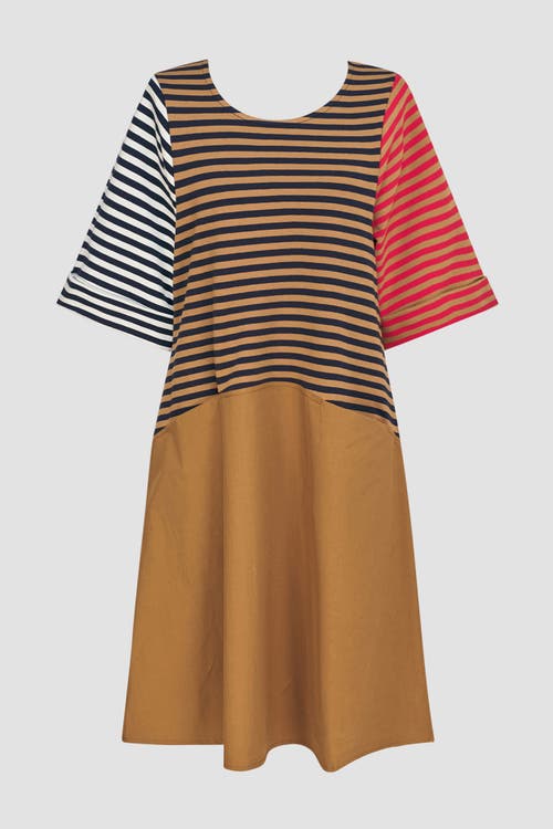 ALEMBIKA ALEMBIKA MIXED MEDIA A-LINE MIDI DRESS