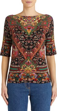 Etro New Orleans Floral Paisley Rib Wool Sweater