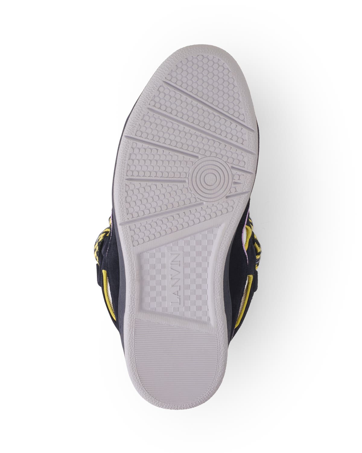 Lanvin Curb Leather Sneakers, Alternate, color, Navy Blue/Light Purple