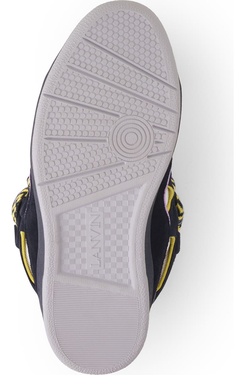 Lanvin Curb Leather Sneakers, Alternate, color, Navy Blue/Light Purple