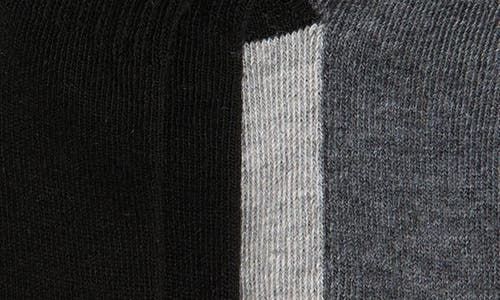 Nordstrom Kids' 6-pack Active Quarter Socks In Black- Grey Pack