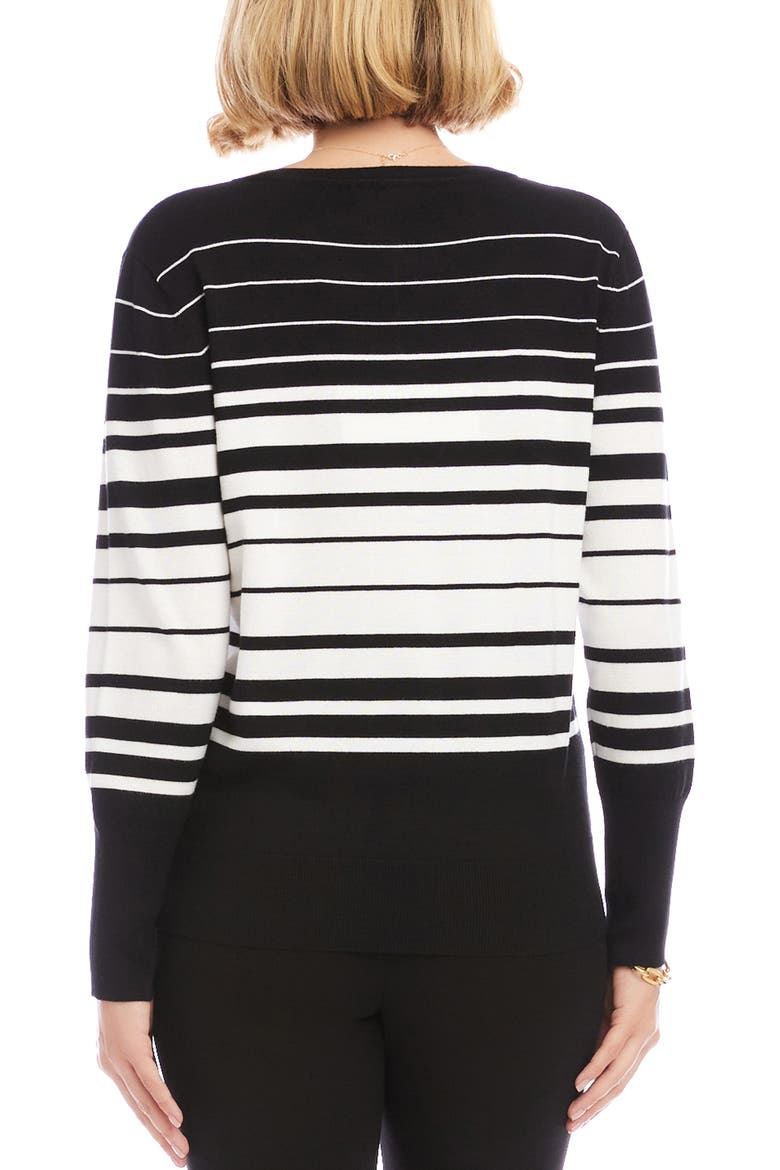 Stripe Cardigan, Alternate, color, BLACK/ OFF WHITE