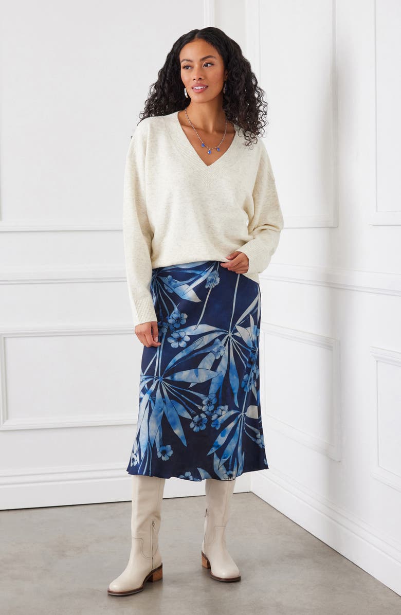 Karen Kane Print Bias Cut Midi Skirt, Alternate, color, 