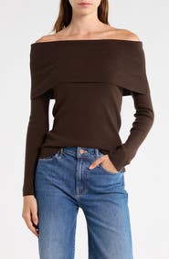 Vigoss Off the Shoulder Long Sleeve Sweater