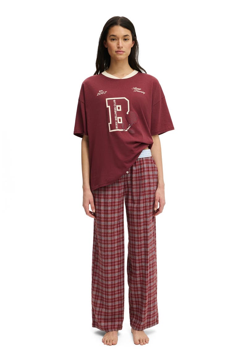 Women's 90's Oversized Sporty V-Neck Tee, Alternate, color, Burnt Apple Always Dreaming