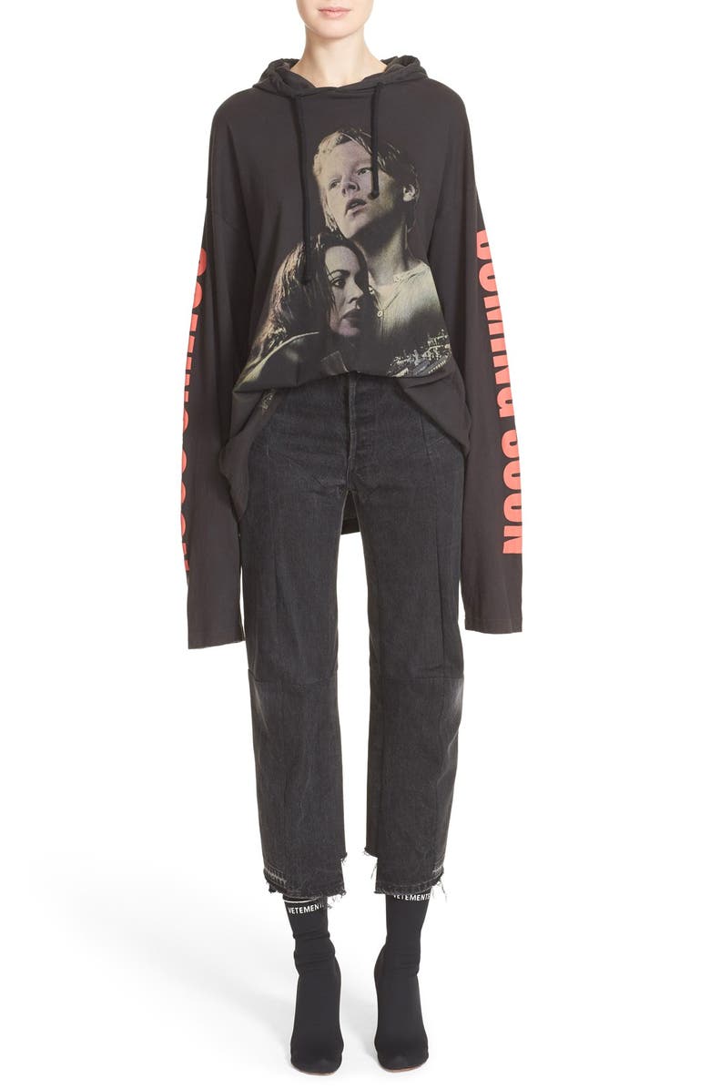 VETEMENTS 'Coming Soon' Graphic Print Hoodie, Main, color,