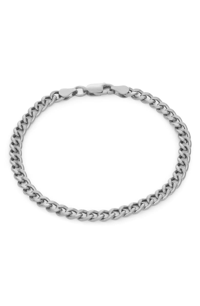 FZN Sterling Silver Curb Chain Anklet, Alternate, color, Silver