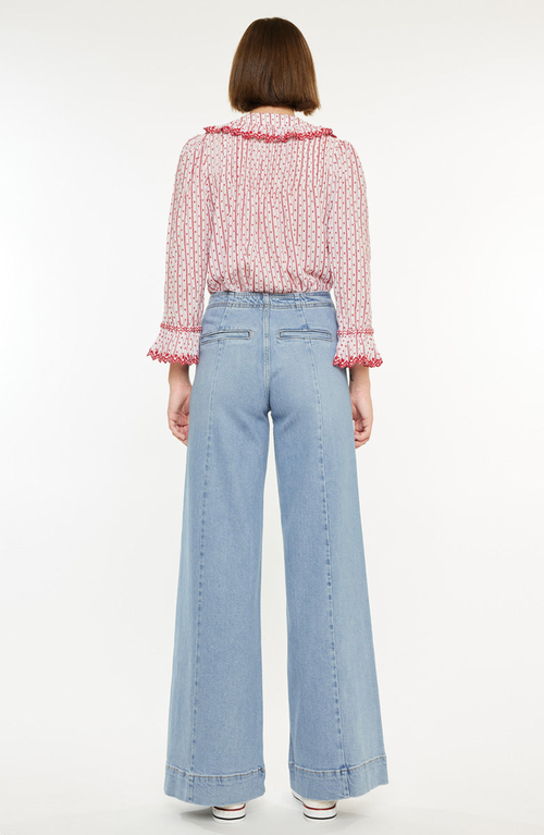 Kancan Deena High Rise Wide Leg Jeans In Blue