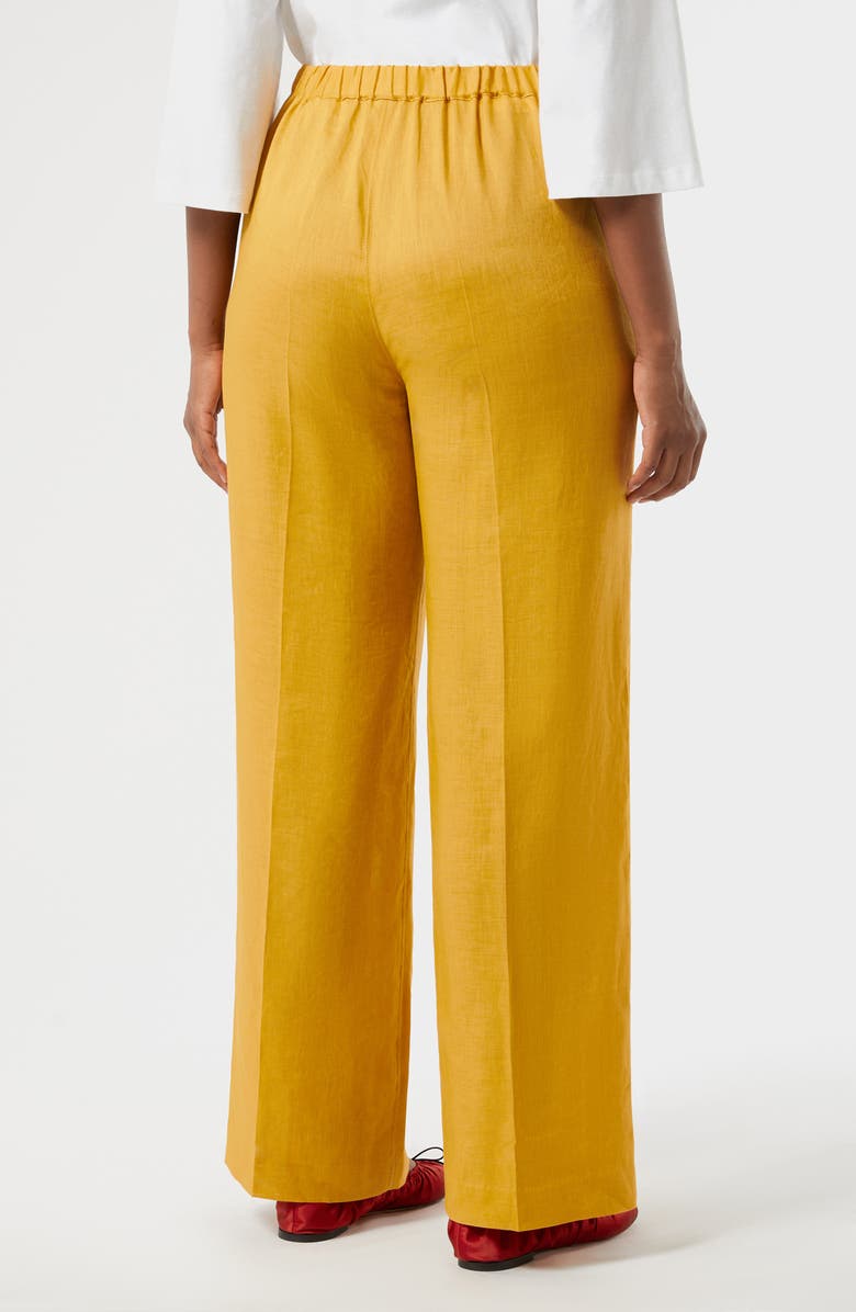 Marina Rinaldi Rocco Straight Leg Linen Pants, Alternate, color, Honey