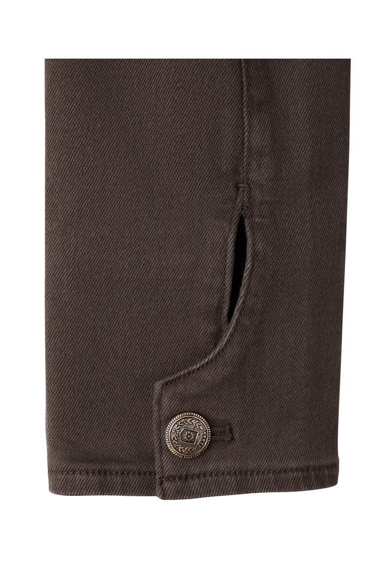 Stretch Denim Military Jacket, Alternate, color, CHOCOLATE
