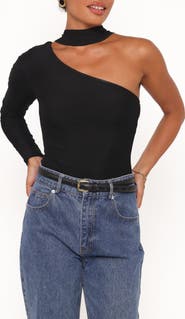 Petal & Pup Carlie Scarf Mesh One-Shoulder Top