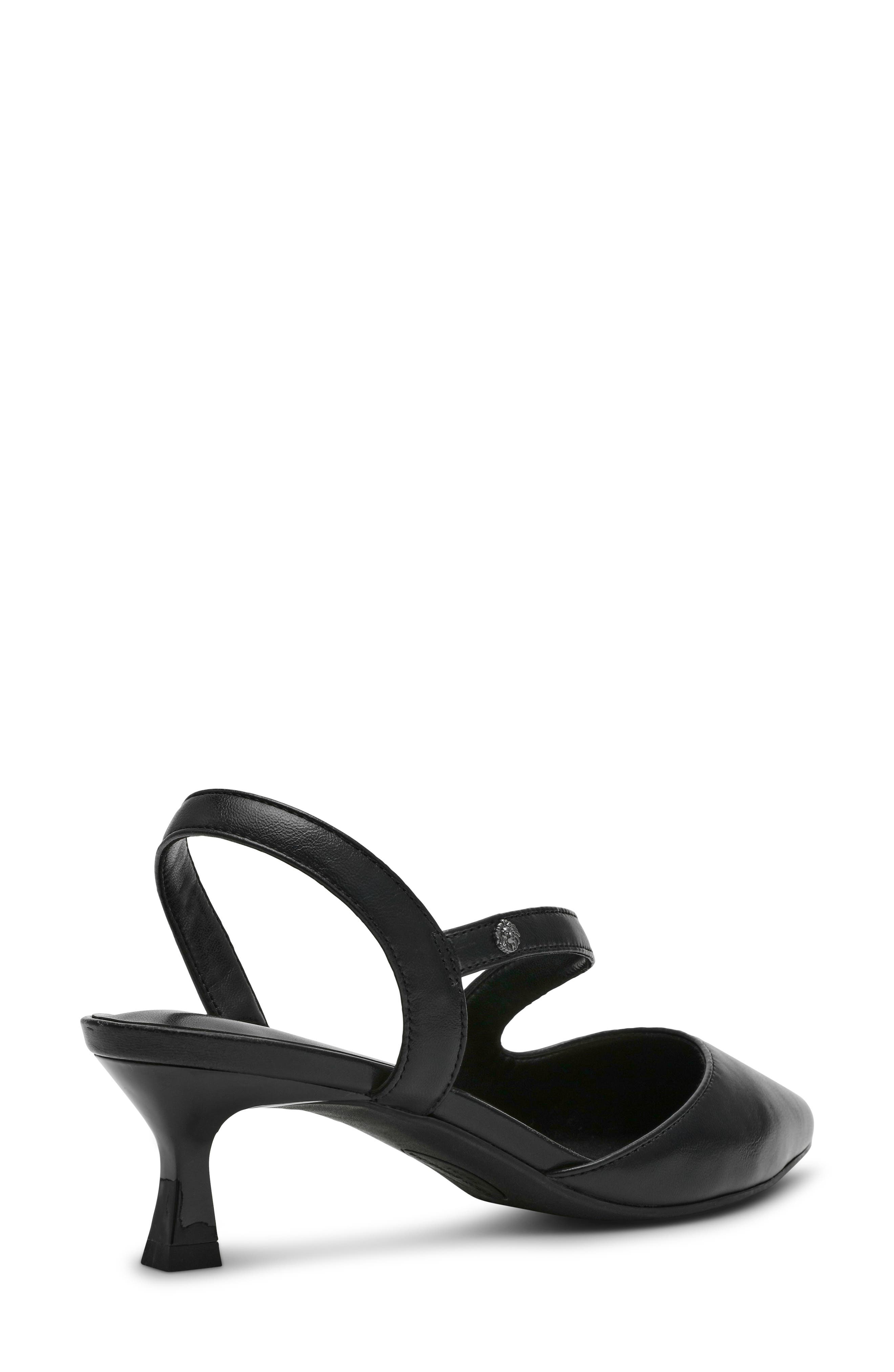 Anne Klein Iman Pointed Toe Slingback Pump, Alternate, color, Black Pu