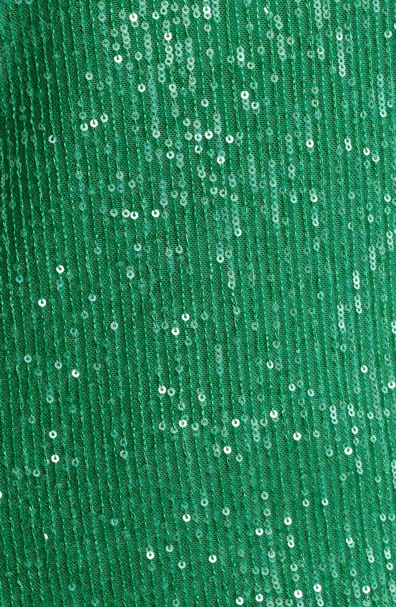 Anne Klein Sequin Double Scoop Neck Mesh Tank, Alternate, color, Tropical Green