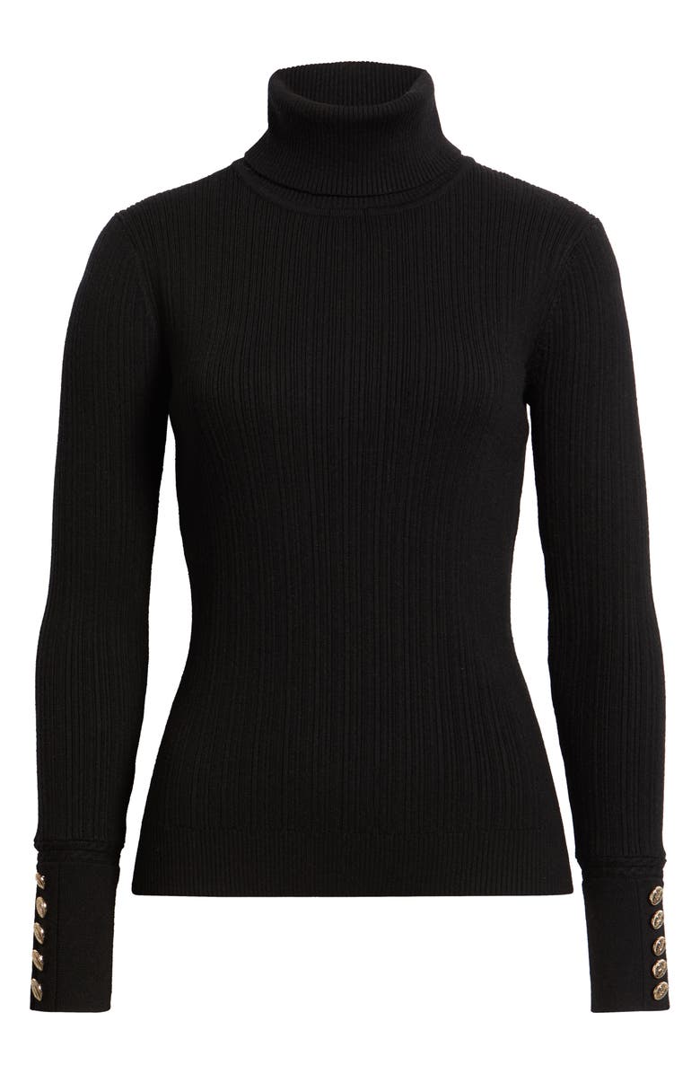 Elie Tahari The Sif Ribbed Turtleneck Top, Alternate, color,
