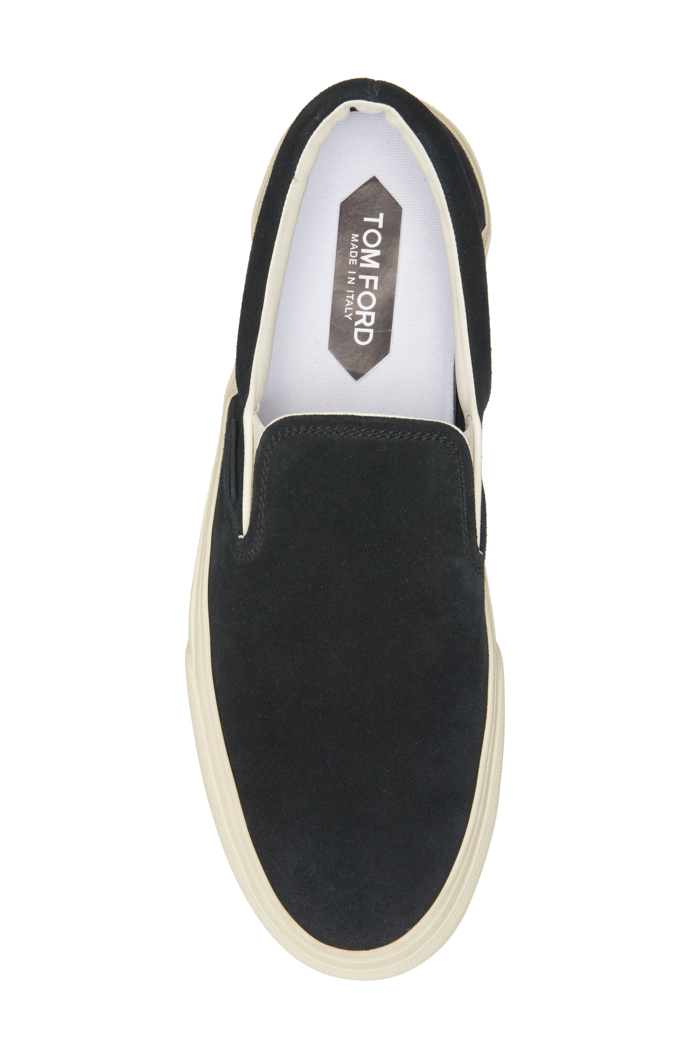 TOM FORD Jude Suede Slip-On Sneaker, Alternate, color, 3Nw02 Black/ Cream