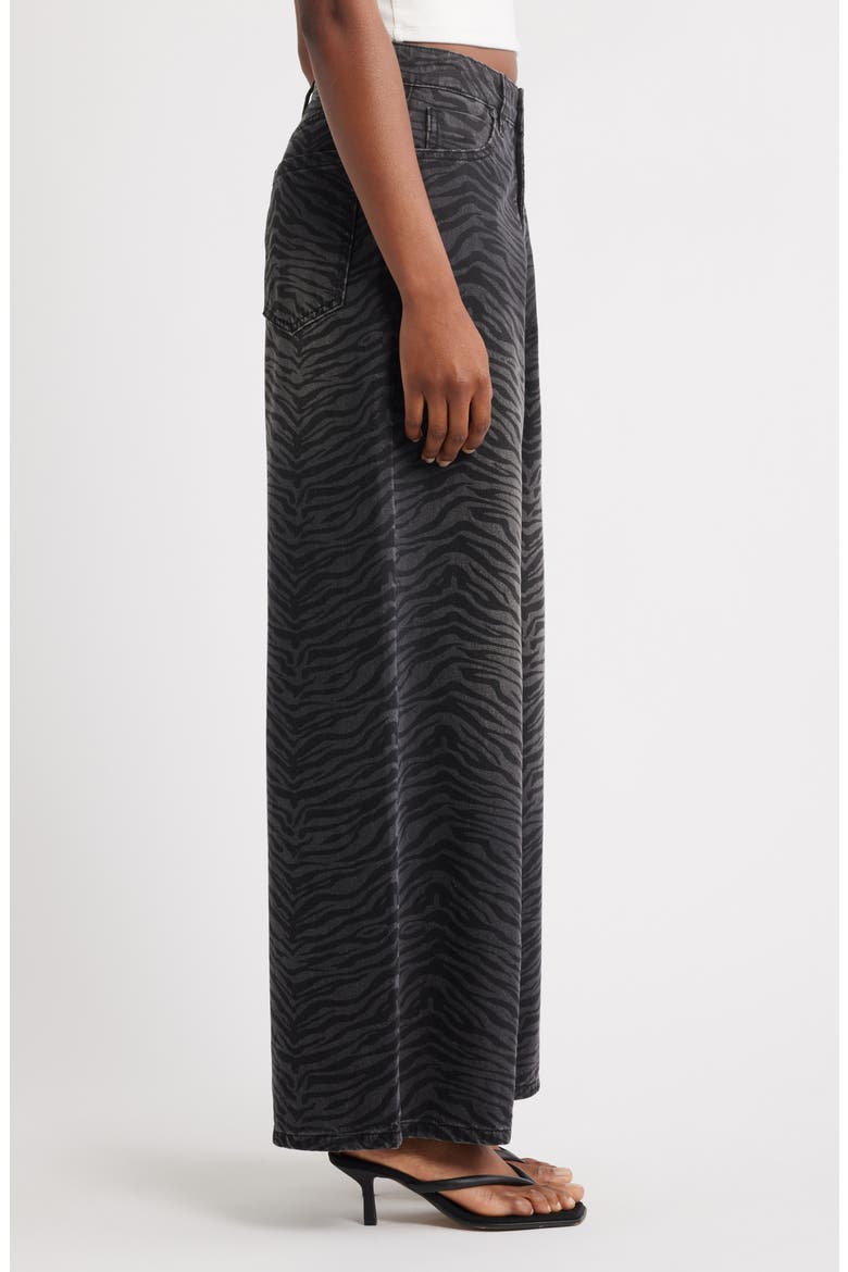 Viola Zebra Print High Waist Baggy Jeans, Alternate, color, ZEBRA BLACK WASH