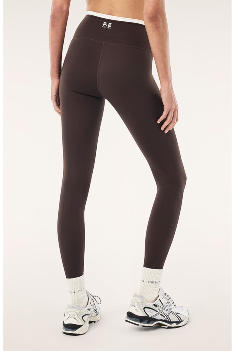 Vita High Waist Leggings, Alternate, color, COFFEE/ WHISPER WHITE