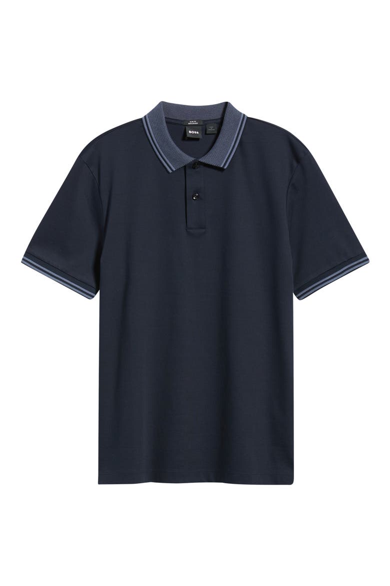Phillipson Tipped Cotton Polo, Alternate, color, DARK BLUE