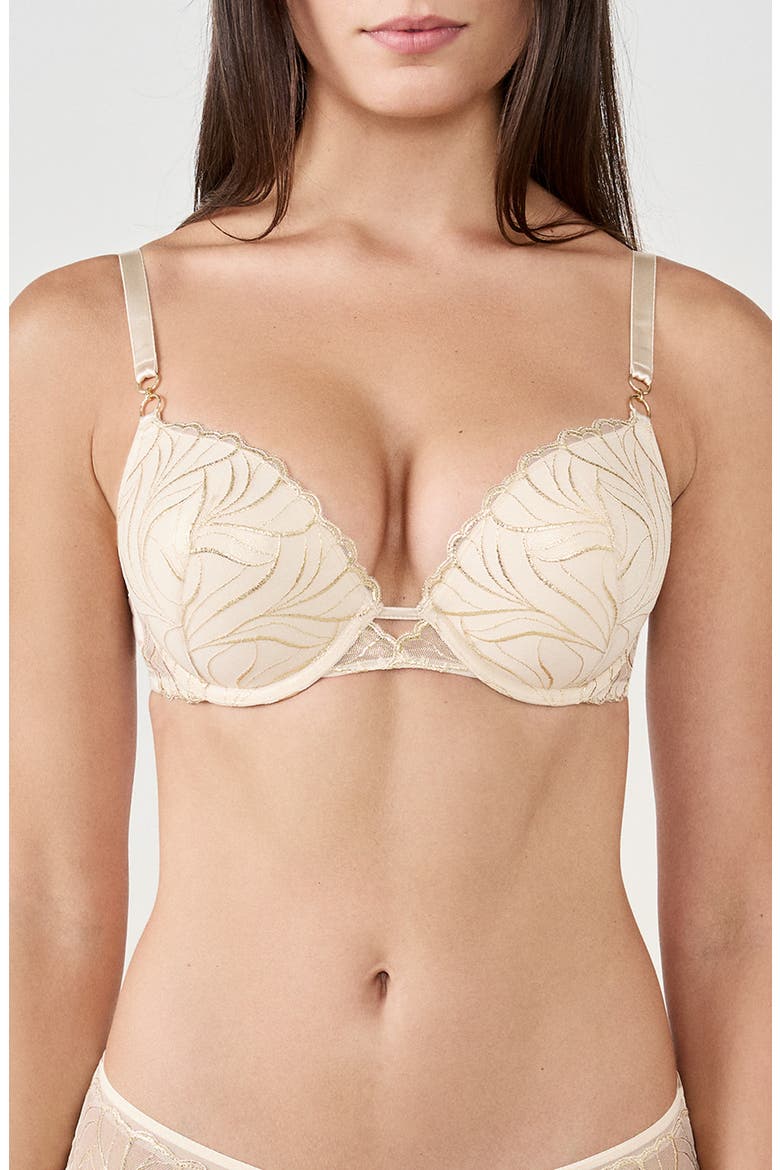 Envolee N°9 Underwire Bra, Main, color, BEIGE/ GOLD